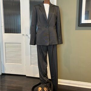 Tahari Woman Gray Boot Cut Pantsuit